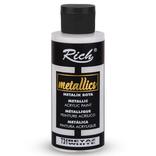 Rich Akrilik Metalik Boya 120ml 3961/731 Beyaz - 3961/731 Beyaz