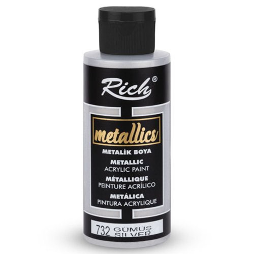 Rich Akrilik Metalik Boya 120ml 3962/732 Gümüş - 3962/732 Gümüş