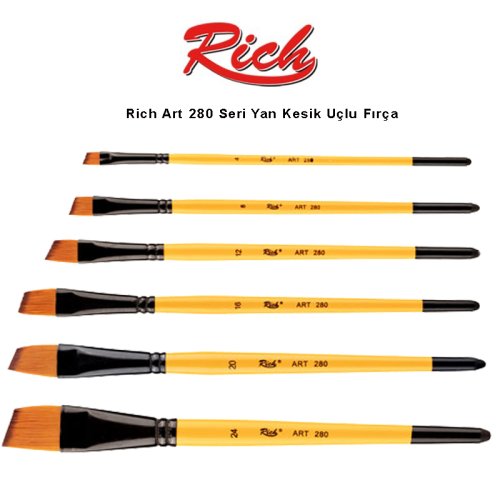 Rich Art 280 Seri Yan Kesik Uçlu Fırça