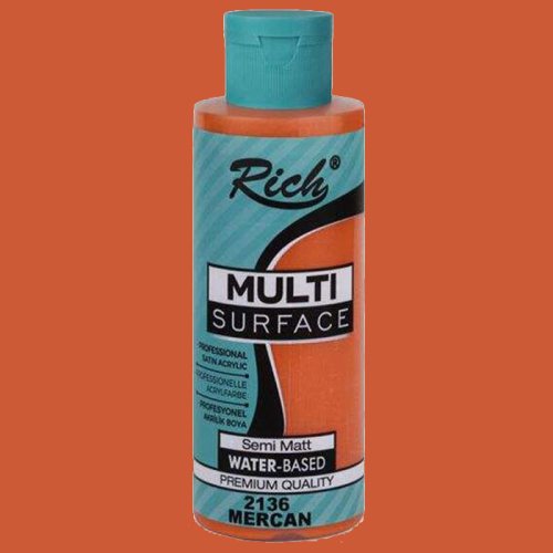 Rich Multi Surface Akrilik Boya 120ml 2136 Mercan - 2136 Mercan