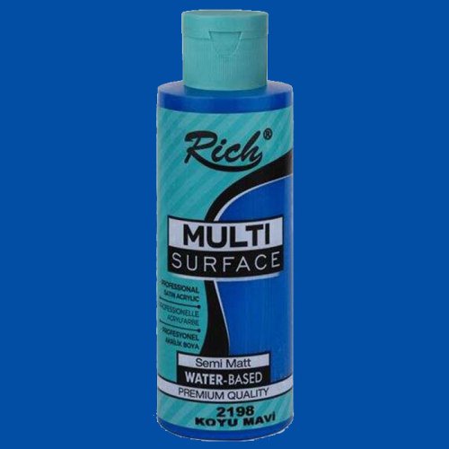 Rich Multi Surface Akrilik Boya 120ml 2198 Koyu Mavi - 2198 Koyu Mavi
