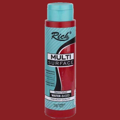 Rich Multi Surface Akrilik Boya 500cc 2158/3862 Kırmızı - 2158/3862 Kırmızı