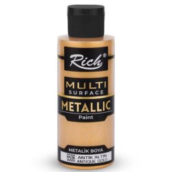 Rich - Rich Multi Surface Metalik Her Yüzey İçin Akrilik Boya 120ml 6506/3712 Antik Altın