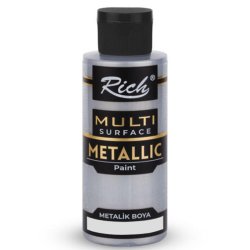 Rich - Rich Multi Surface Metalik Her Yüzey İçin Akrilik Boya 120ml 6508/3713 Antik Gümüş