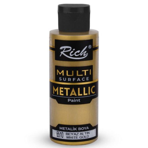 Rich Multi Surface Metalik Her Yüzey İçin Akrilik Boya 120ml 6510/3714 Beyaz Altın