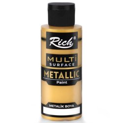 Rich - Rich Multi Surface Metalik Her Yüzey İçin Akrilik Boya 120ml 6512/3715 Soft Gold