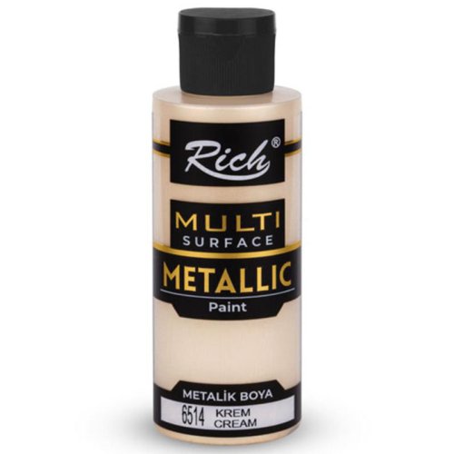 Rich Multi Surface Metalik Her Yüzey İçin Akrilik Boya 120ml 6514/3716 Krem - 6514/3716 Krem