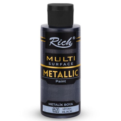 Rich Multi Surface Metalik Her Yüzey İçin Akrilik Boya 120ml 6520/3719 Siyah - 6520/3719 Siyah