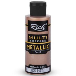 Rich - Rich Multi Surface Metalik Her Yüzey İçin Akrilik Boya 120ml 6526/3722 Latte