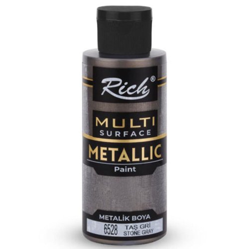 Rich Multi Surface Metalik Her Yüzey İçin Akrilik Boya 120ml 6528/3723 Taş Gri - 6528/3723 Taş Gri