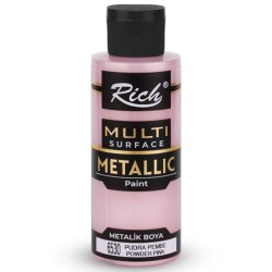 Rich - Rich Multi Surface Metalik Her Yüzey İçin Akrilik Boya 120ml 6530/3724 Pudra Pembe