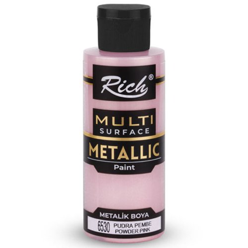 Rich Multi Surface Metalik Her Yüzey İçin Akrilik Boya 120ml 6530/3724 Pudra Pembe - 6530/3724 Pudra Pembe