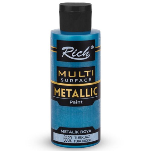 Rich Multi Surface Metalik Her Yüzey İçin Akrilik Boya 120ml 6532/3725 Turkuaz - 6532/3725 Turkuaz