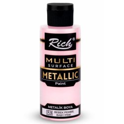 Rich - Rich Multi Surface Metalik Her Yüzey İçin Akrilik Boya 120ml 6536/3727 Bebek Pembe