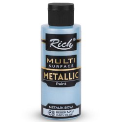 Rich - Rich Multi Surface Metalik Her Yüzey İçin Akrilik Boya 120ml 6538/3728 Bebek Mavi