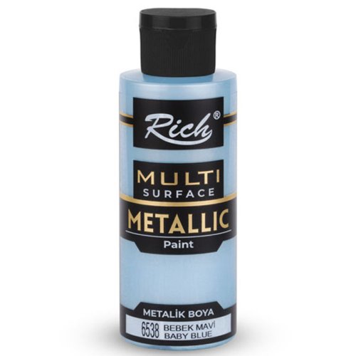 Rich Multi Surface Metalik Her Yüzey İçin Akrilik Boya 120ml 6538/3728 Bebek Mavi - 6538/3728 Bebek Mavi