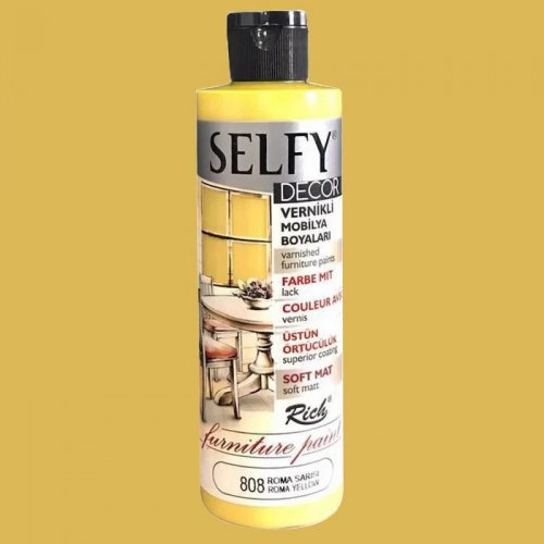 Rich Selfy Decor Vernikli Boya 240cc 808 Roma Sarısı - 808 Roma Sarısı