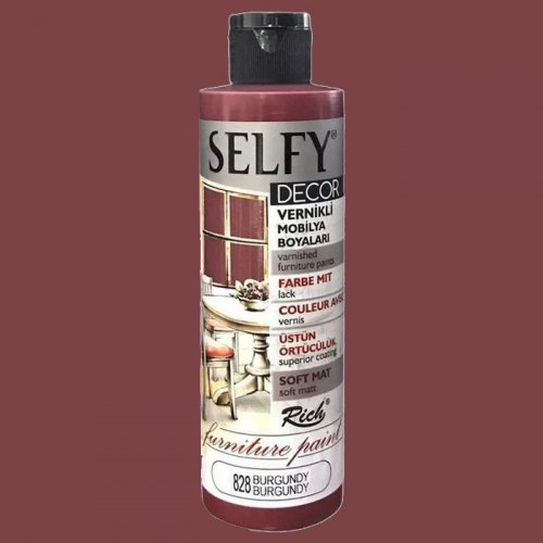 Rich Selfy Decor Vernikli Boya 240cc 828 Burgundy - 828 Burgundy