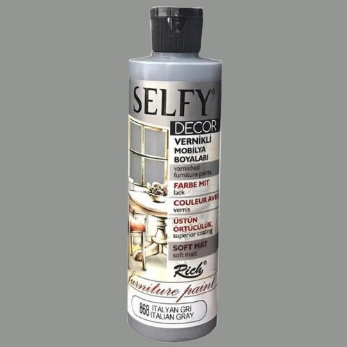 Rich Selfy Decor Vernikli Boya 240cc 868 İtalyan Gri - 868 İtalyan Gri