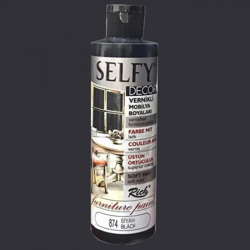 Rich Selfy Decor Vernikli Boya 240cc 874 Siyah - 874 Siyah