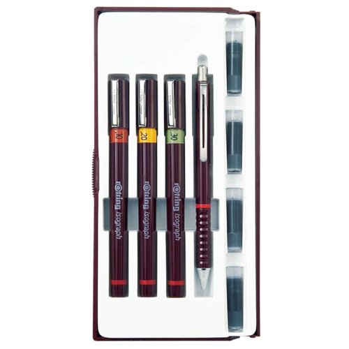 Rotring Isograph Rapido Kalemi Seti Junior Set (0.1-0.2-0.3 mm.) + 0.5 Tikky Versatil Kalem