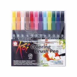 Sakura - Sakura Koi Coloring Brush Pen Fırça Uçlu Kalem 12li Set (1)