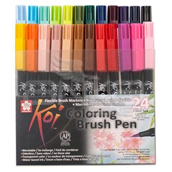 Sakura - Sakura Koi Coloring Brush Pen Fırça Uçlu Kalem 24lü Set (1)