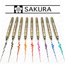 Sakura Pigma Brush Pen 9lu Set - Thumbnail