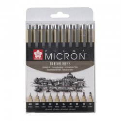 Sakura - Sakura Pigma Micron Teknik Çizim Kalemi 10lu Set P0XSDK10A