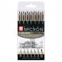 Sakura - Sakura Pigma Micron Teknik Çizim Kalemi 6+1 Set P0XSDK7B