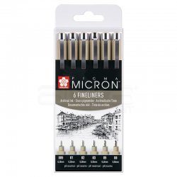 Sakura - Sakura Pigma Micron Teknik Çizim Kalemi 6lı Set