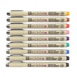 Sakura Pigma Micron Teknik Çizim Kalemi Renkli 0.5mm 9lu Set - Thumbnail
