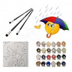 Anka Art - Sayılarla Boyama Seti 40x50cm Şemsiyeli Emoji