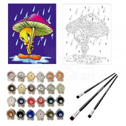 Anka Art - Sayılarla Boyama Seti 40x50cm Tweety Mantar Şemsiyeli