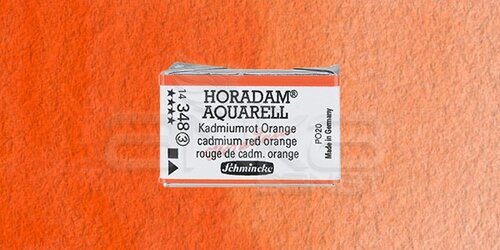 Schmincke Horadam Aquarell 1/1 Tablet 348 Cadmium Red Orange seri 3 - 348 Cadmium Red Orange