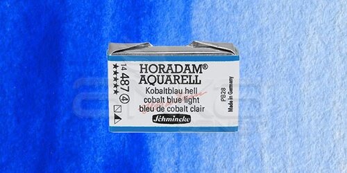 Schmincke Horadam Aquarell 1/1 Tablet 487 Cobalt Blue Light seri 4 - 487 Cobalt Blue Light
