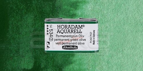 Schmincke Horadam Aquarell 1/1 Tablet 534 Permanent Green Olive seri 2 - 534 Permanent Green Olive