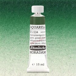 Schmincke - Schmincke Horadam Aquarell Tube 15ml Seri 2 Permanent Green Olive 534