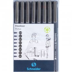 Schneider Pictus Fineliner Teknik Çizim Kalemi Seti 8li 197598 - Thumbnail