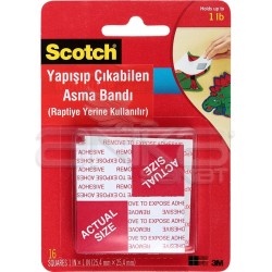 Scotch - Scotch Yapışıp Çıkabilen Kare Asma Bandı 16 Adet