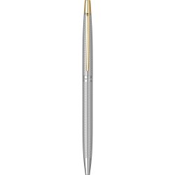 Scrikss - Scrikss 711 W Balık Sırtı Desen Gold Krom Tükenmez kalem