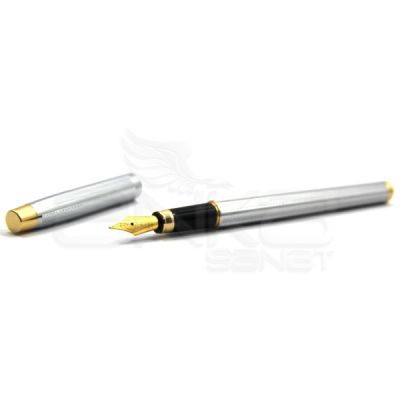 Scrikss 722w Balık Sırtı Desen Gold Krom Dolmakalem