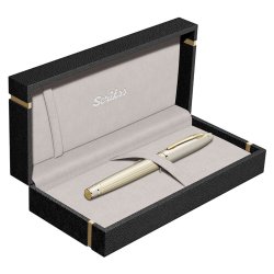 Scrikss - Scrikss Noble 35L Çizgi Desenli Roller Kalem Saten Altın