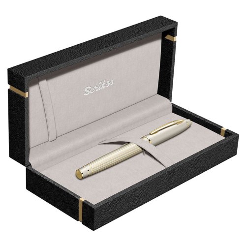 Scrikss Noble 35L Çizgi Desenli Roller Kalem Saten Altın