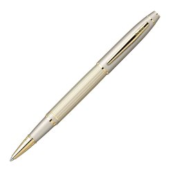 Scrikss - Scrikss Noble 35L Çizgi Desenli Roller Kalem Saten Altın (1)