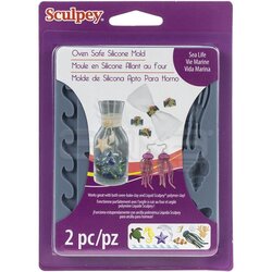 Sculpey Oven Safe Silicone Mold Sea Life 2 Parça APM61 - Thumbnail