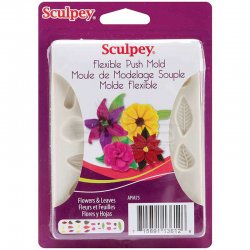 Sculpey - Sculpey Flexible Push Mold Esnek Model Kalıbı Çiçek Ve Yaprak APM75