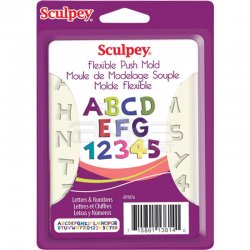 Sculpey - Sculpey Flexible Push Mold Esnek Model Kalıbı Harf Ve Numara APM76