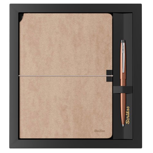 Scrikss Verona Vizon A5 Defter + F108 Bronz Tükenmez Kalem Set SD600-14