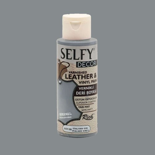 Rich Selfy Decor Vernikli Deri Boyası 120ml İtalyan Gri - İtalyan Gri